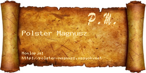 Polster Magnusz névjegykártya